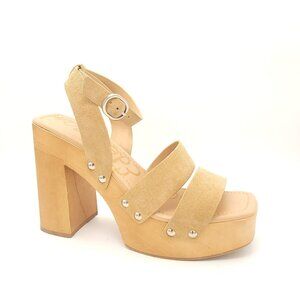 NEW Sam Edelman Rosalind Sandals Women 10.5 Beige Suede Boho Retro Cottagecore